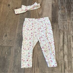 Floral Baby Leggings with matching Headband